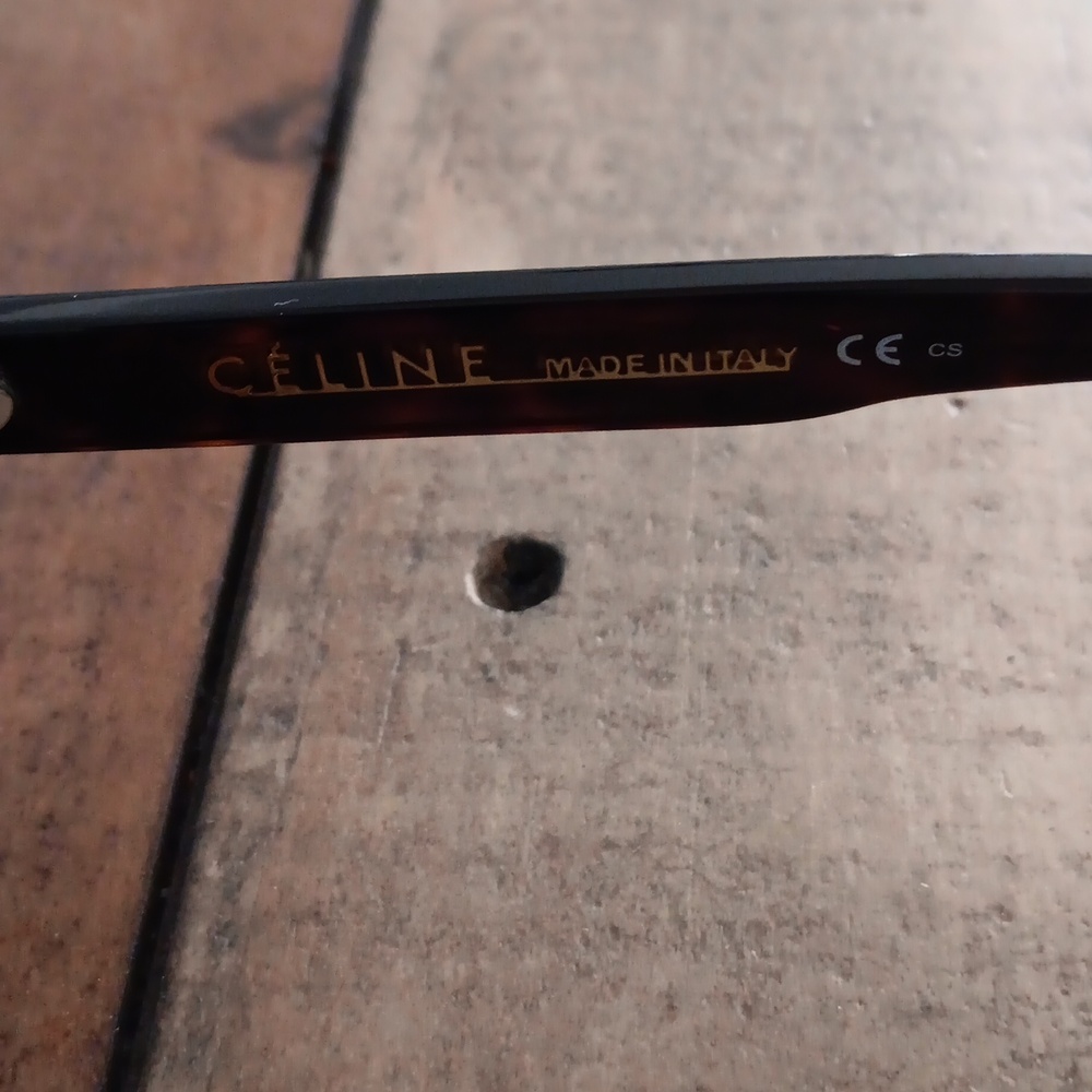 Celine Black Tortoiseshell Rectangular Glasses - Picture 2 of 5